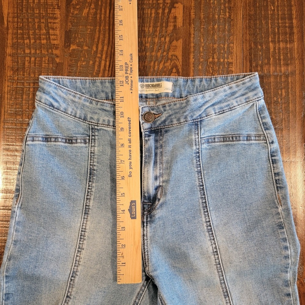 Rock & Roll Denim Bargain Button Bell Jeans Women's Size 29 X 30 Style WPB1658 - Picture 9 of 11